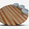 Round Serving Board With 3 Bowls